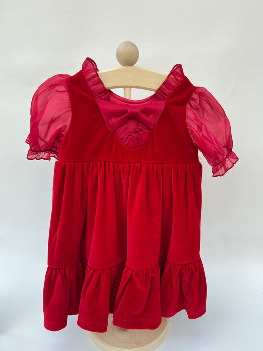 Noella Red Velvet Dress