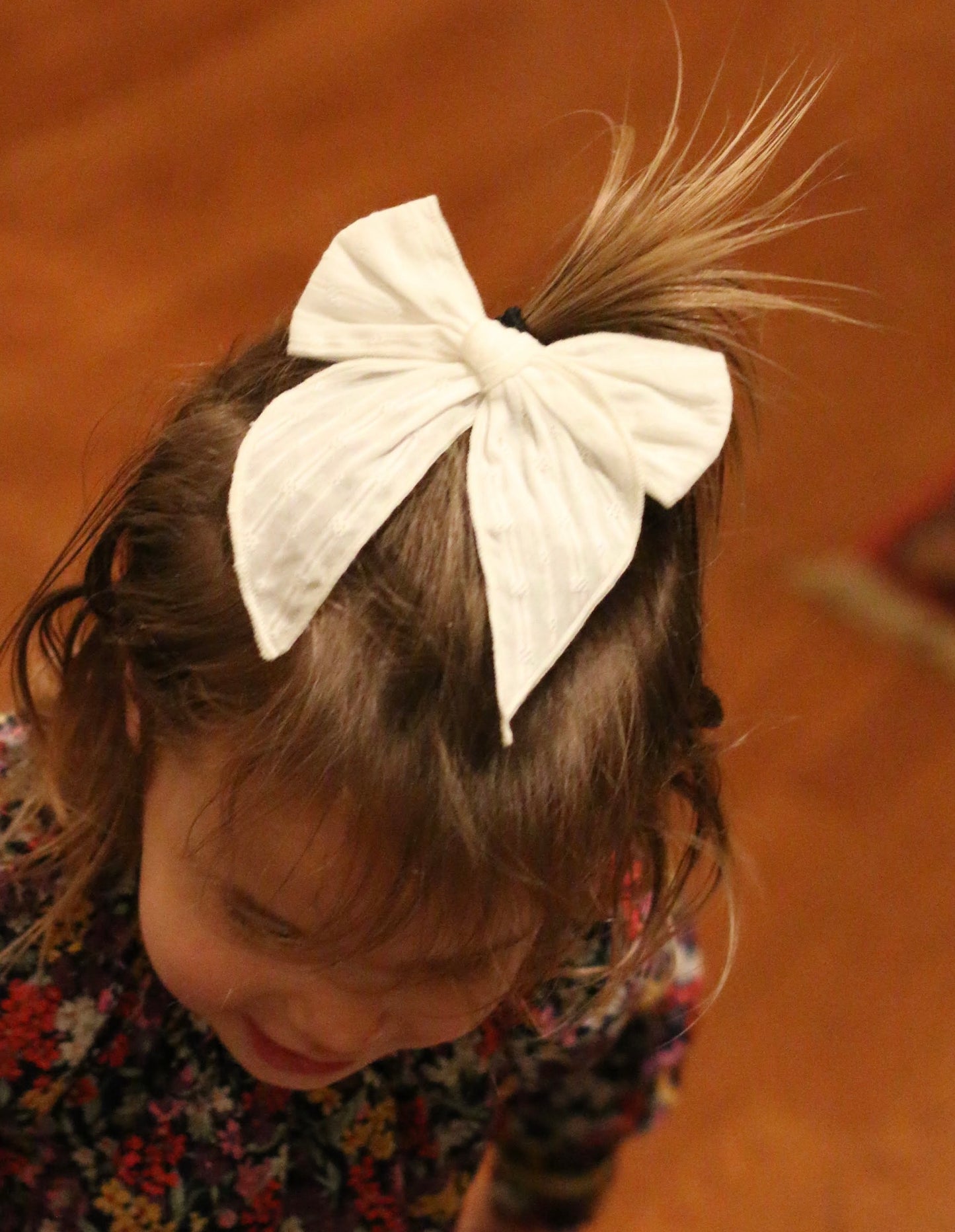 White Party Girl Eyelet Hair Bow