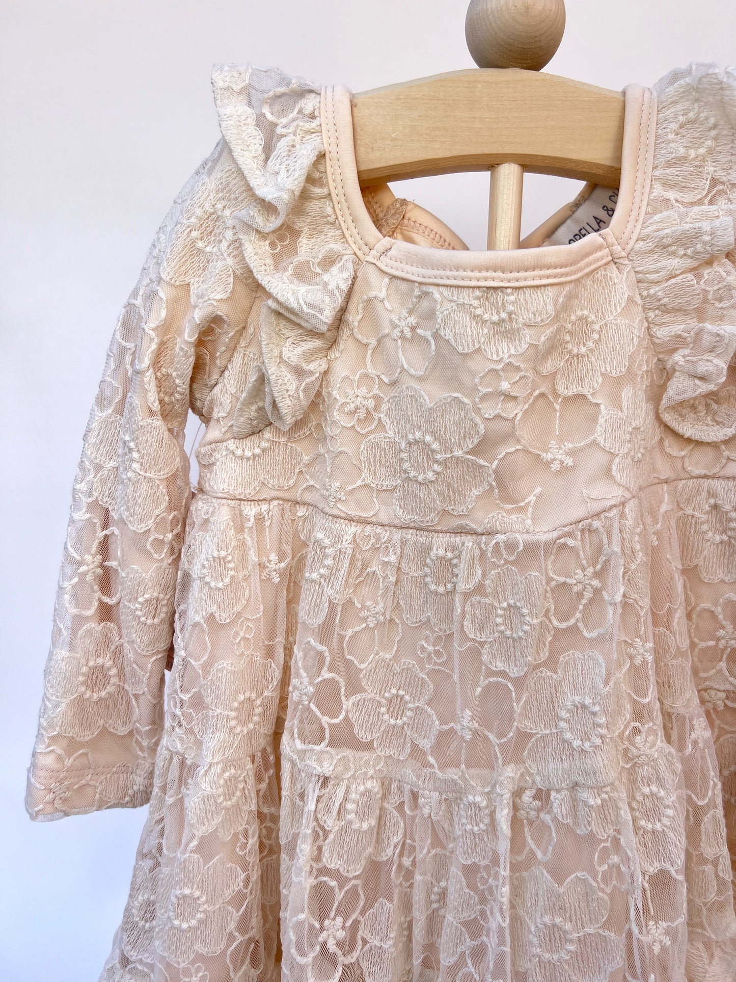 Cream Lace Overlay Dress