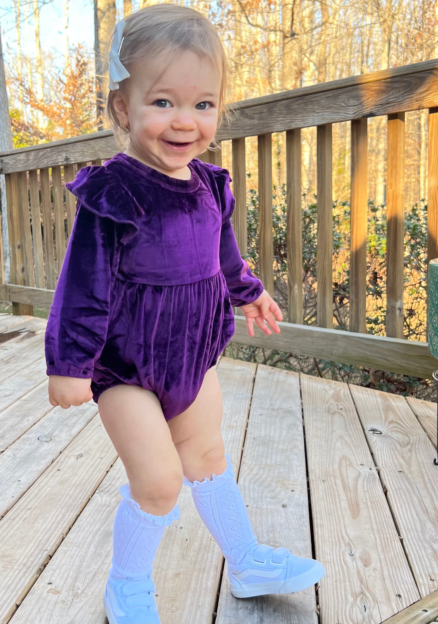 Everly Bubble Purple Velvet