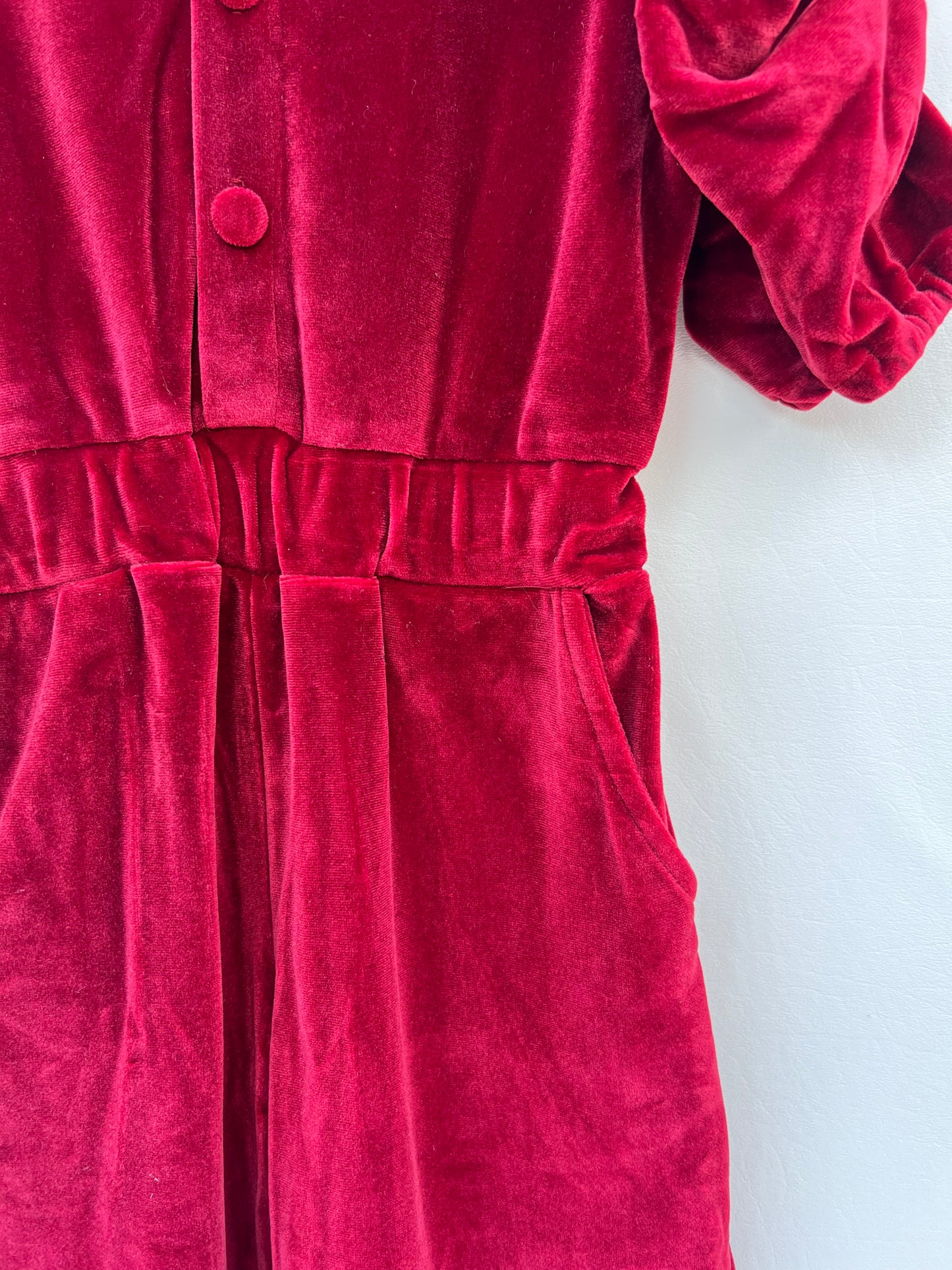 Iris Burgundy Velvet Romper