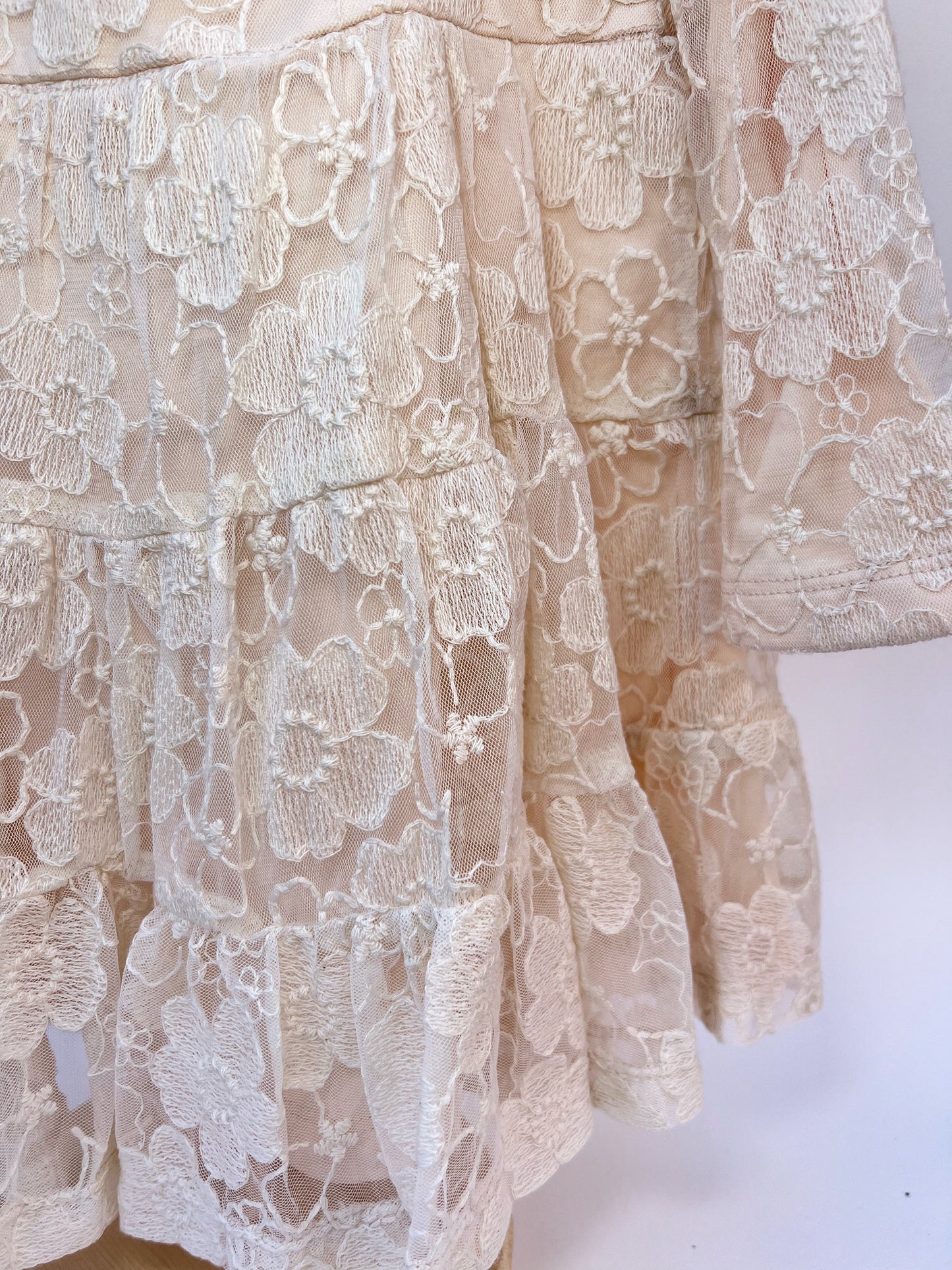 Cream Lace Overlay Dress