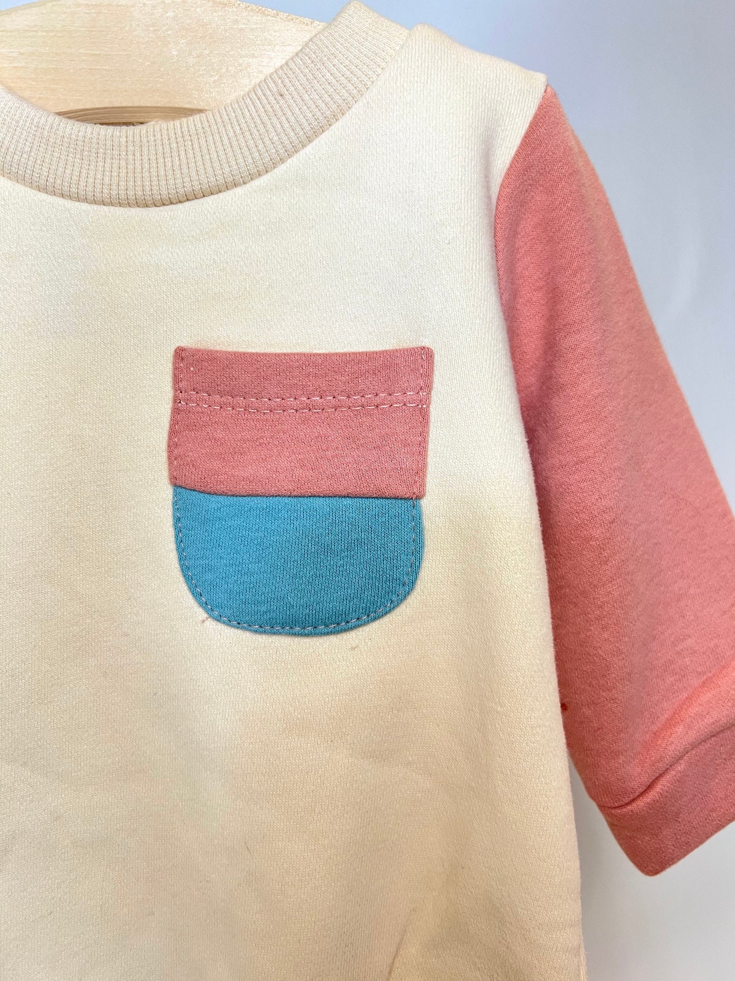 Colorblock Sweatshirt Bubble, Cream