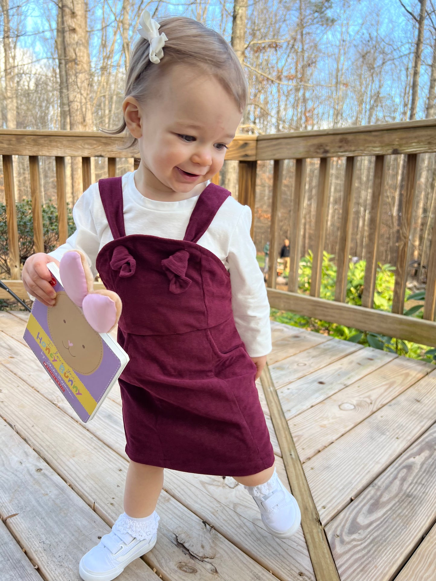 Avery Burgundy Dress with White Long-Sleeved Top