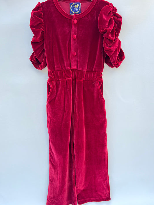 Iris Burgundy Velvet Romper