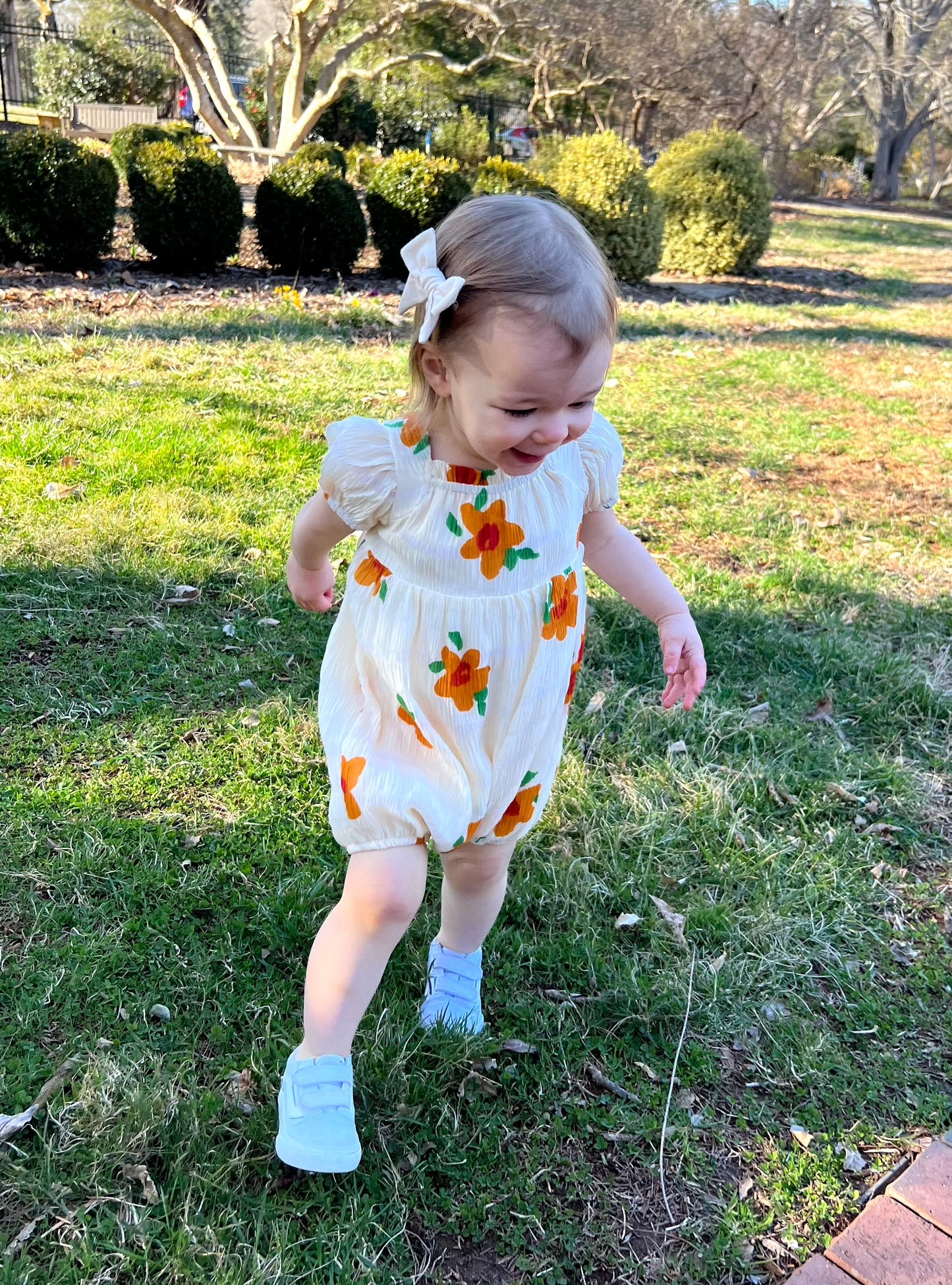 Pleated Petals Romper