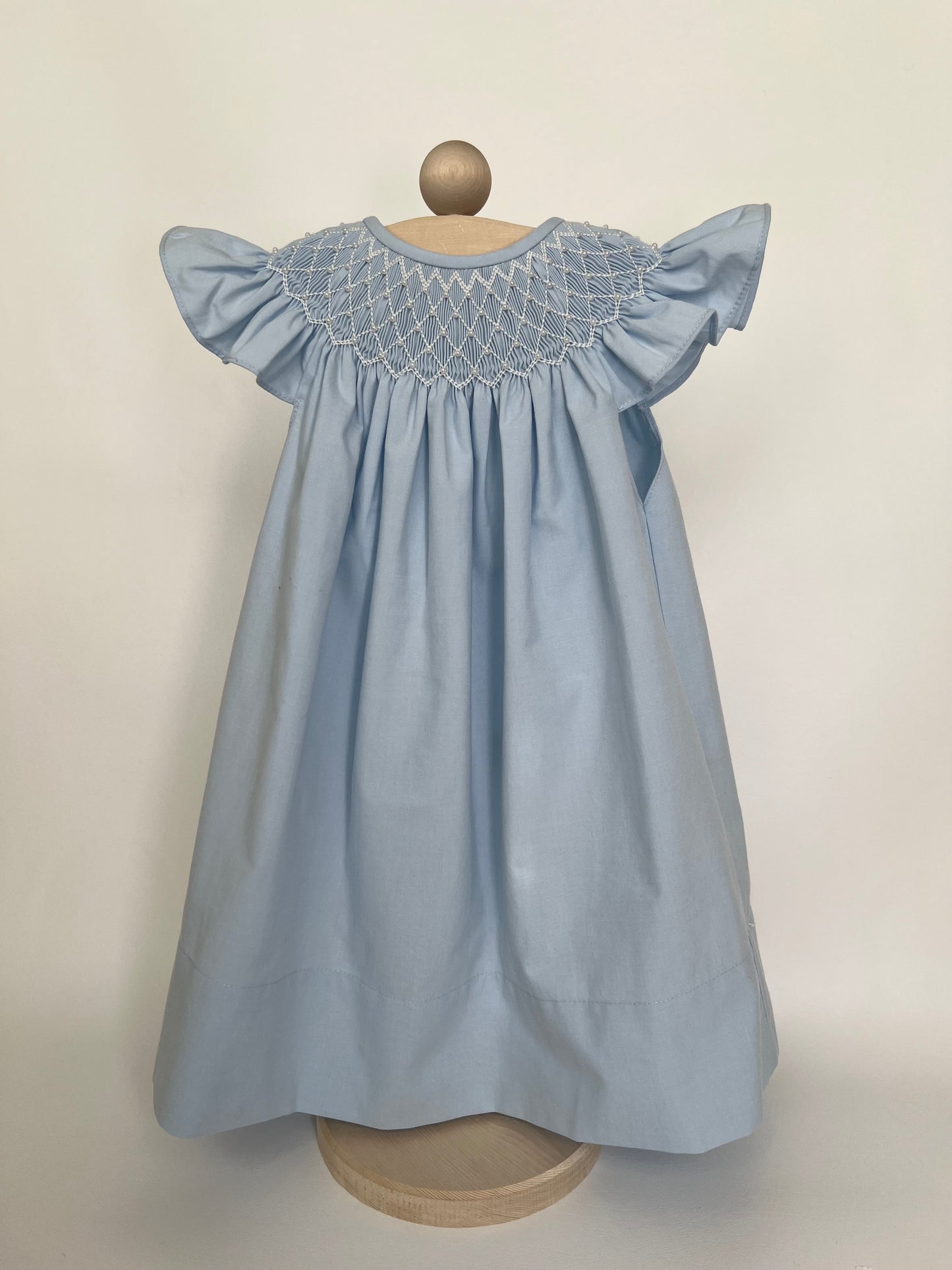 Catherine Pearl Smocked Blue Dress