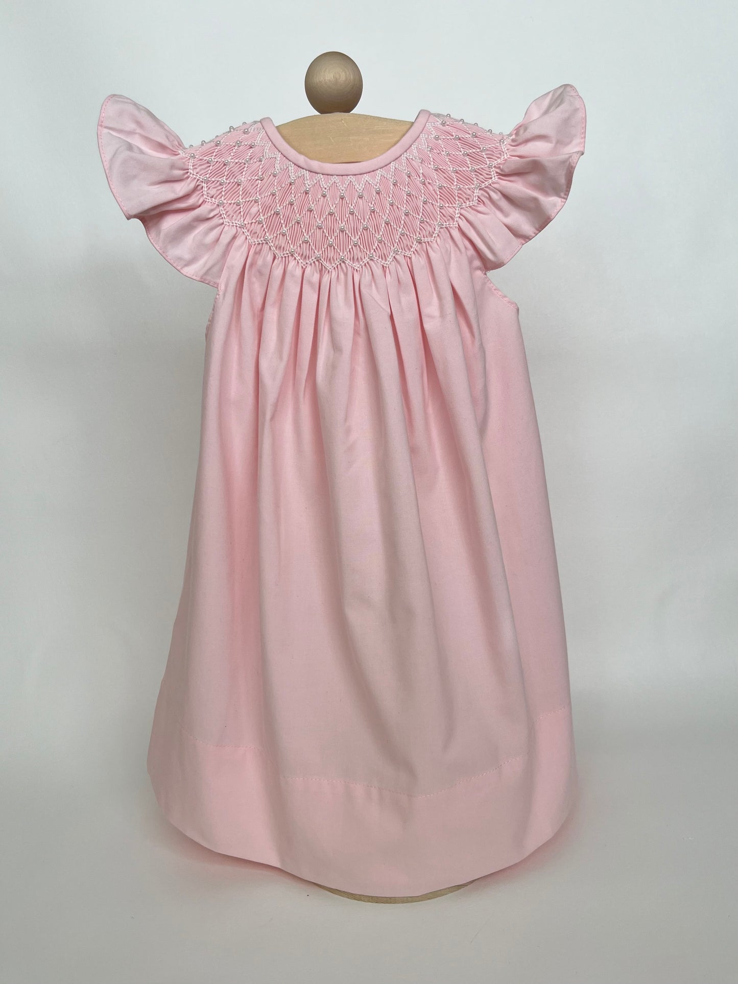 Catherine Pearl Smocked Pink Dress