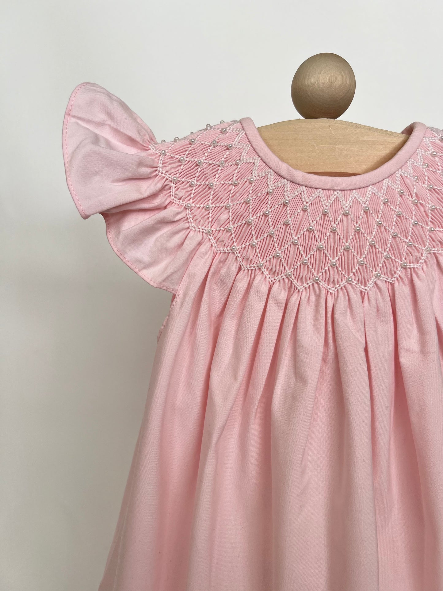 Catherine Pearl Smocked Pink Dress