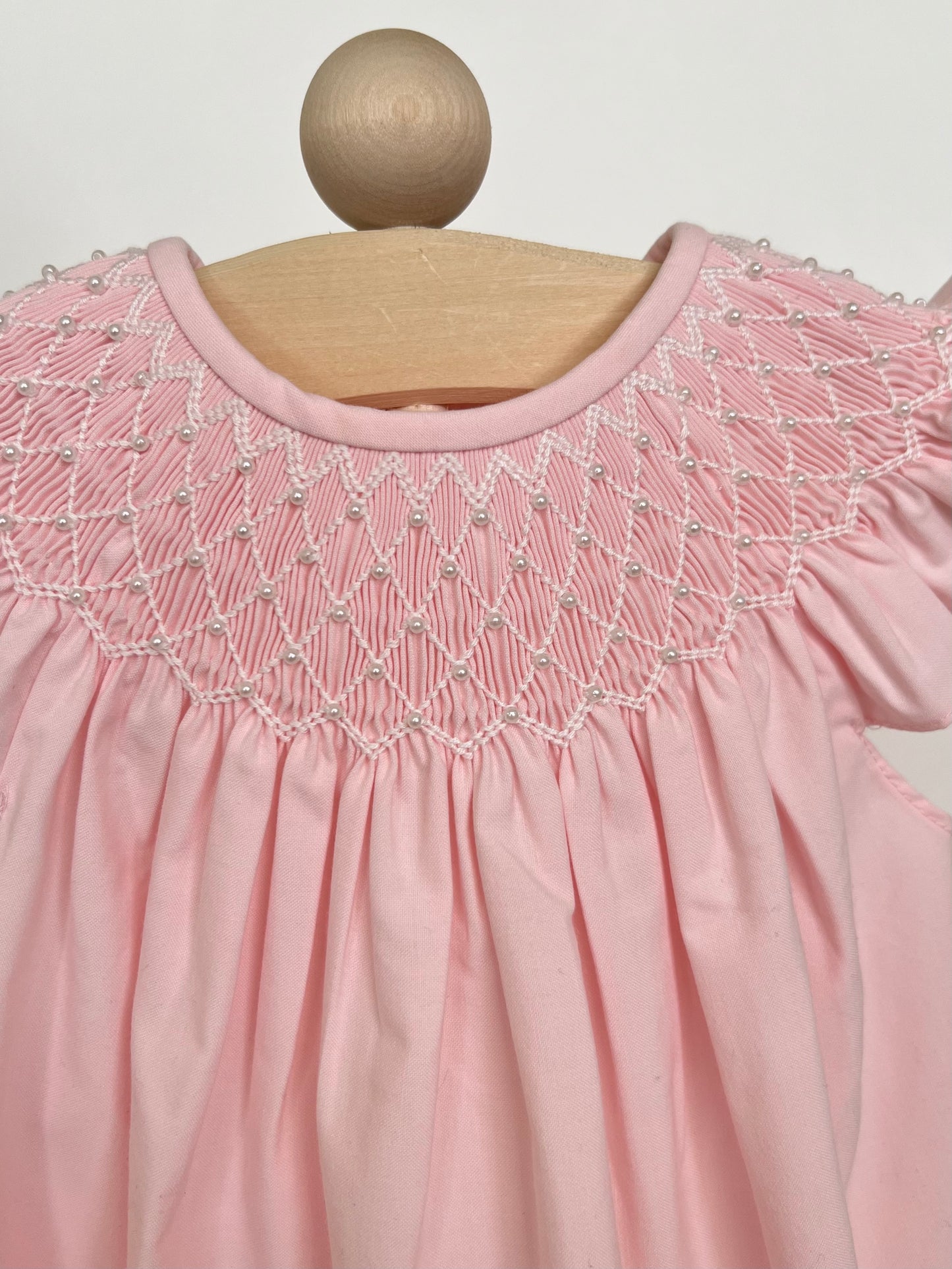 Catherine Pearl Smocked Pink Dress