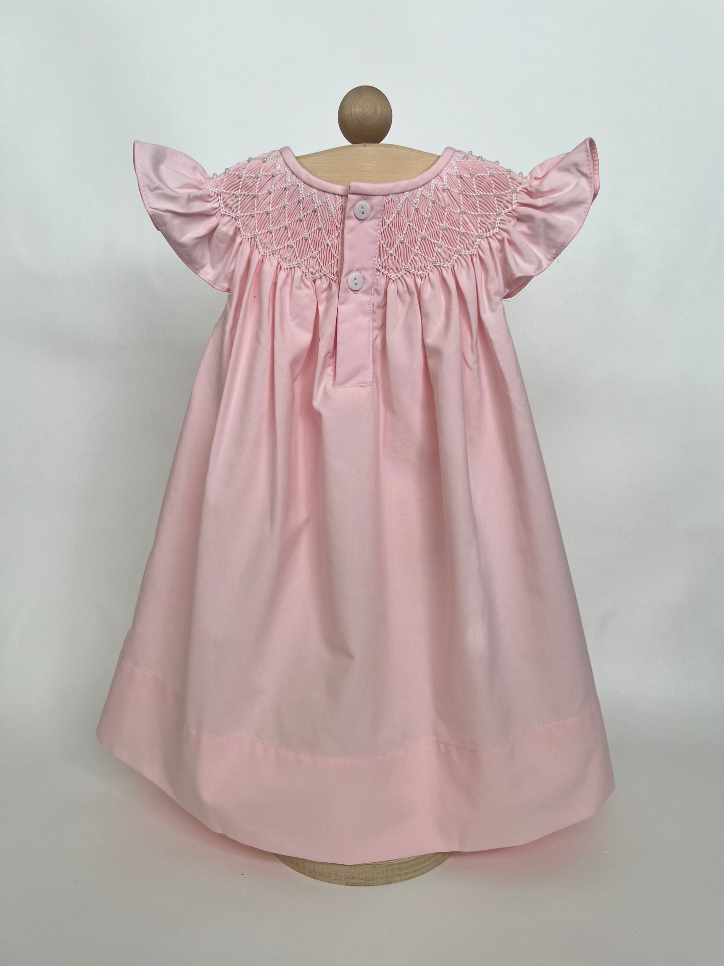 Catherine Pearl Smocked Pink Dress