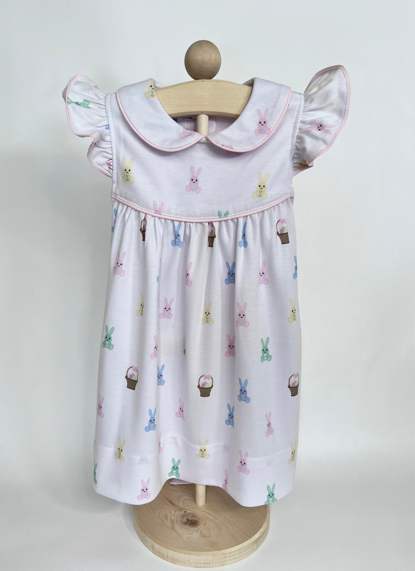 Pastel Bunny & Basket Easter Dress