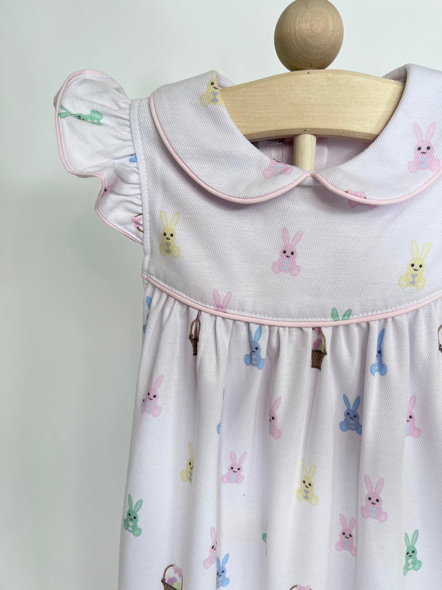 Pastel Bunny & Basket Easter Dress