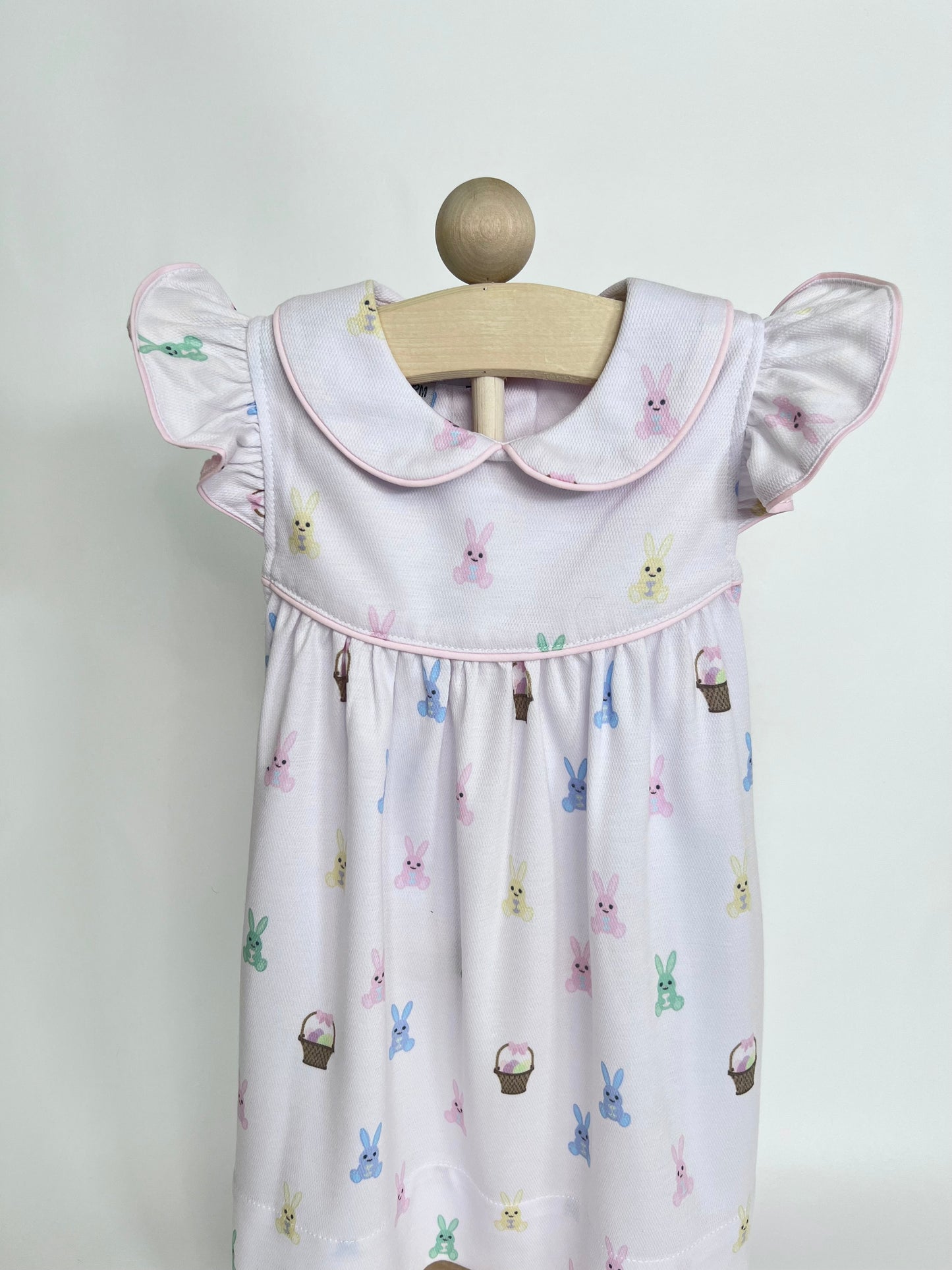 Pastel Bunny & Basket Easter Dress