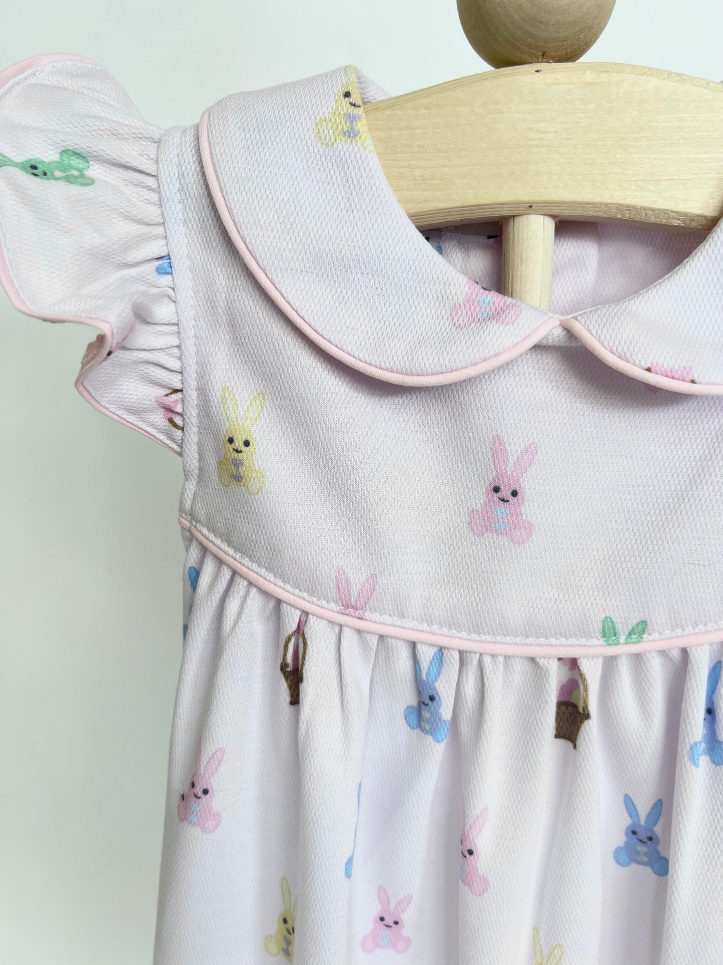 Pastel Bunny & Basket Easter Dress