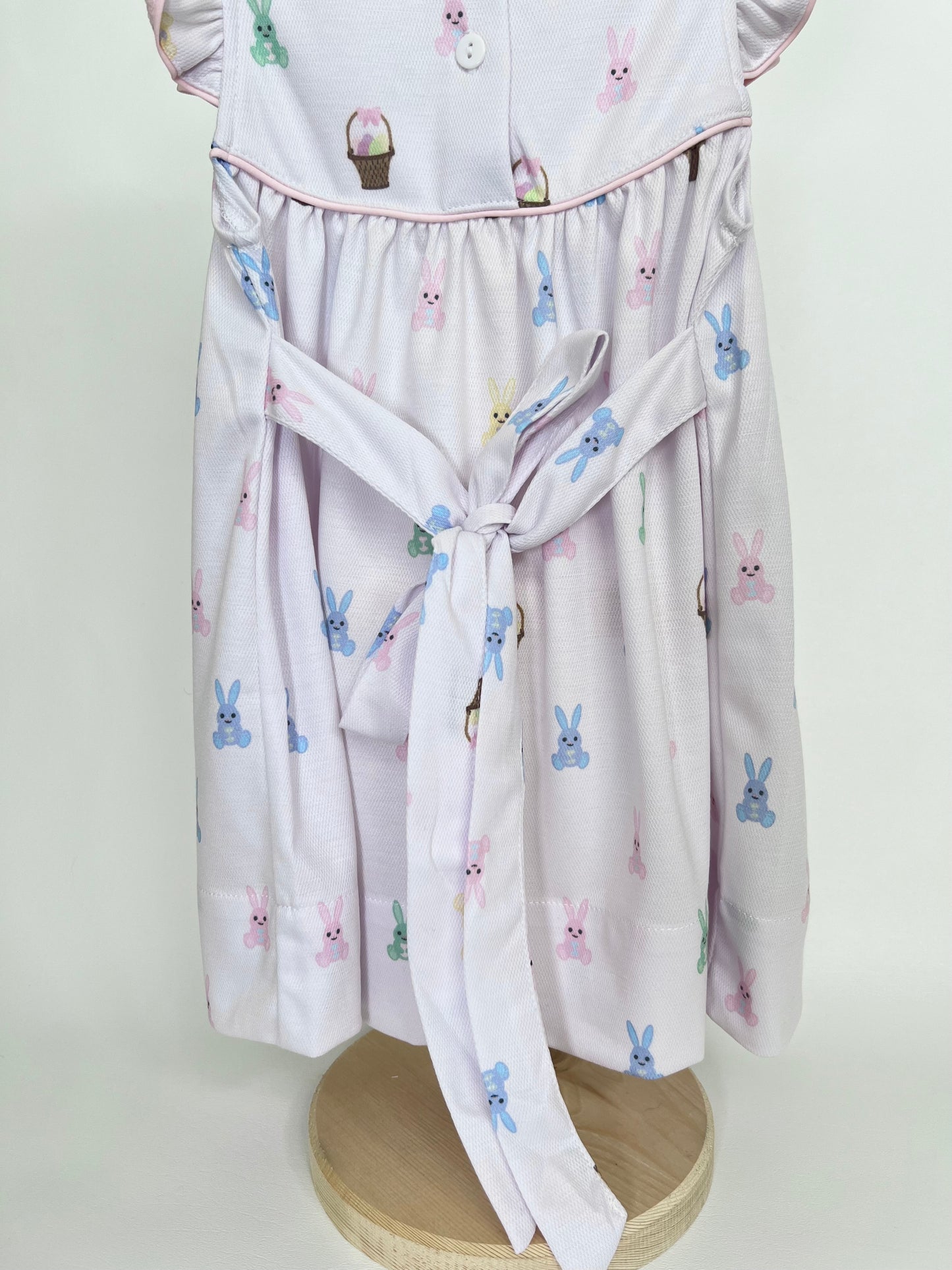 Pastel Bunny & Basket Easter Dress