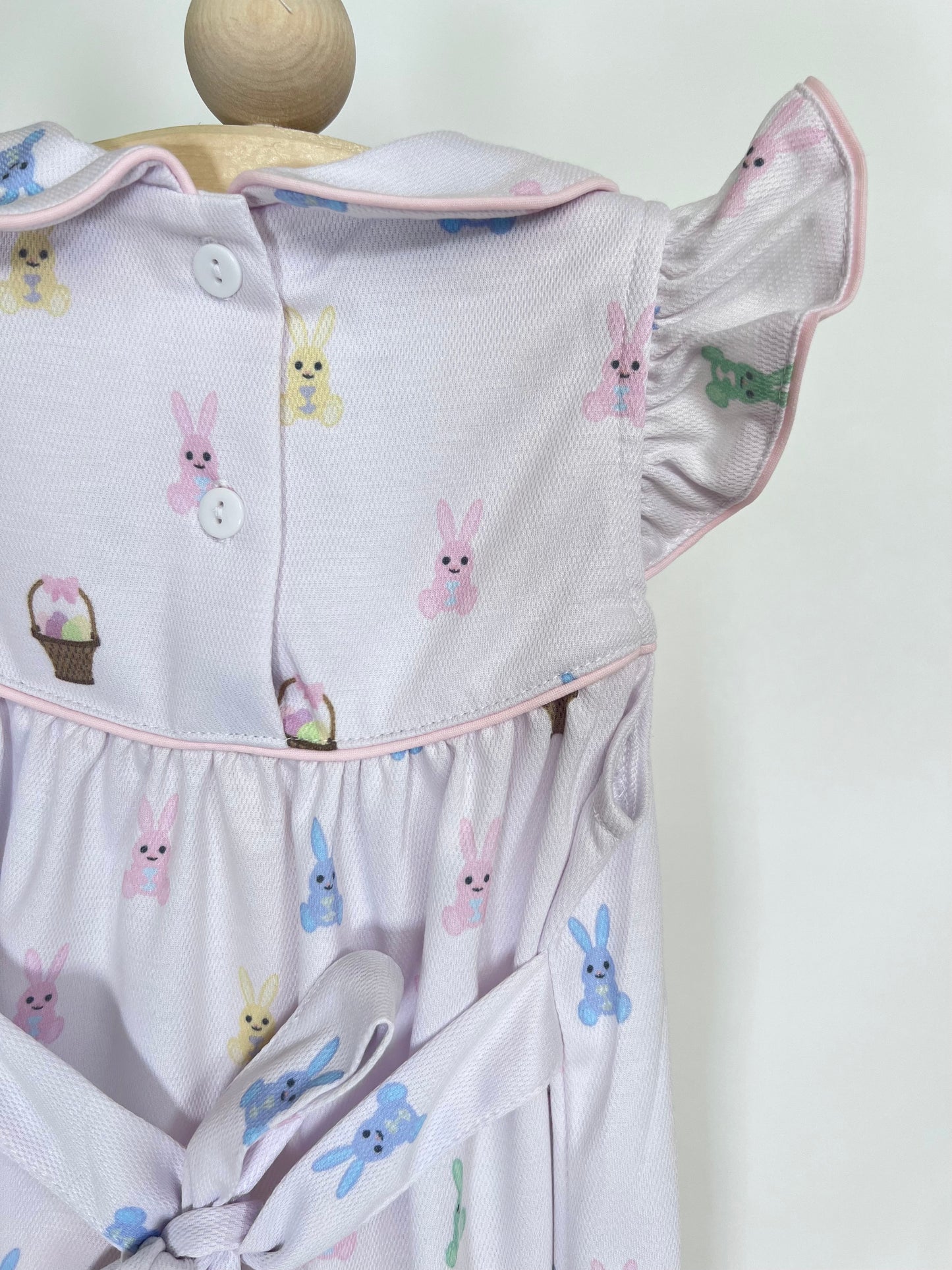 Pastel Bunny & Basket Easter Dress