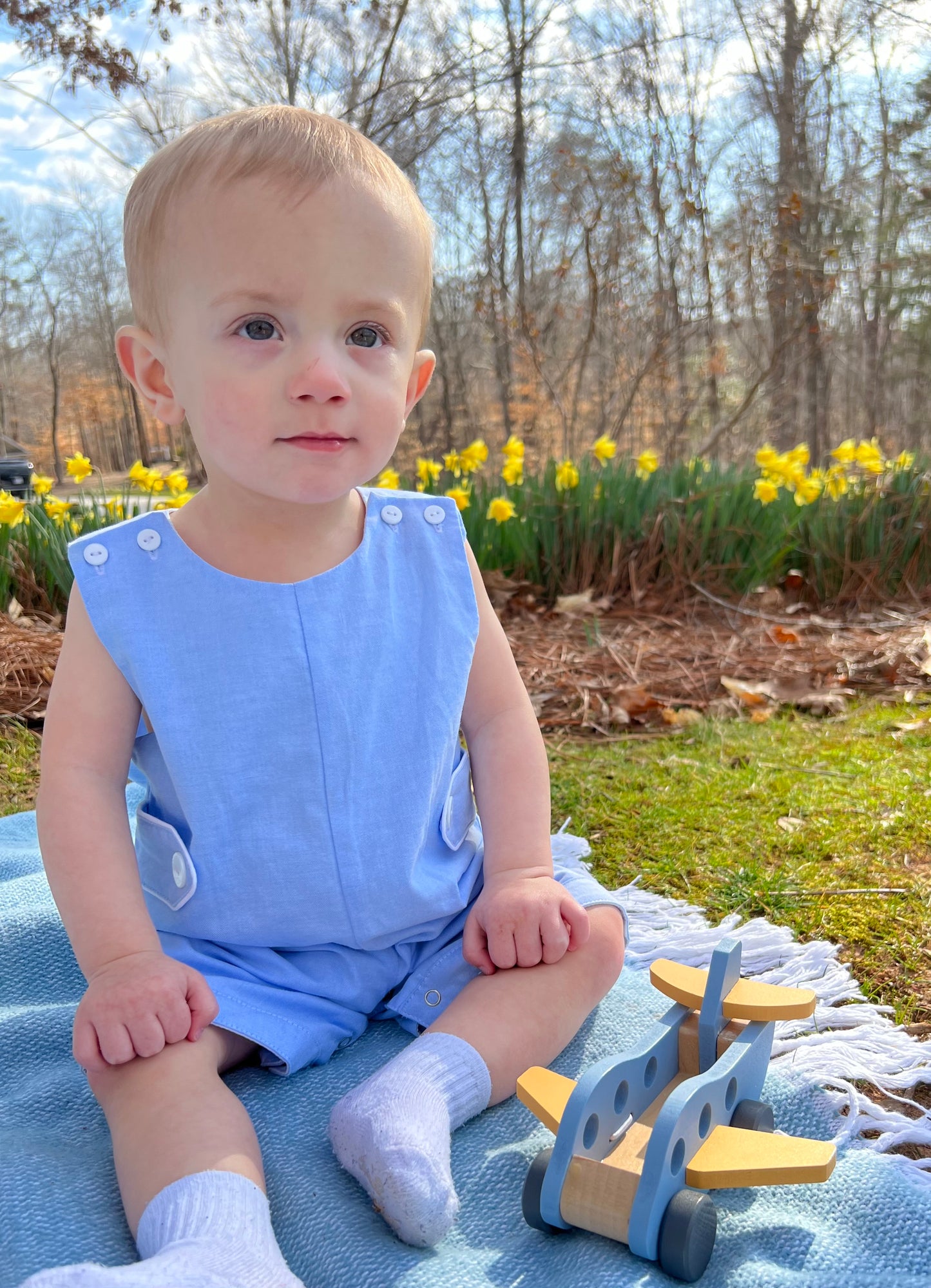 Beau Blue Chambray Shortall