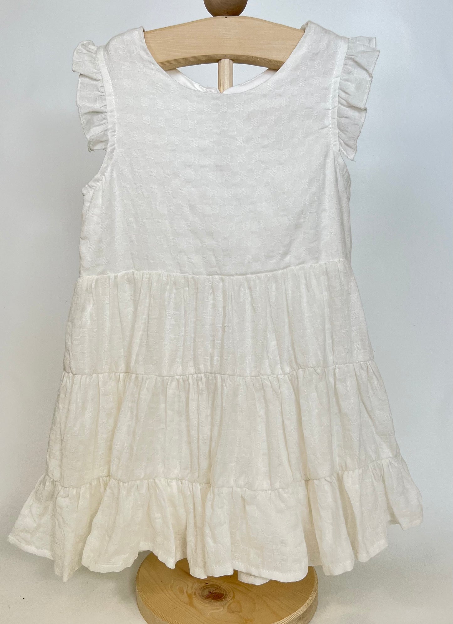 Gingham Dreams White Dress